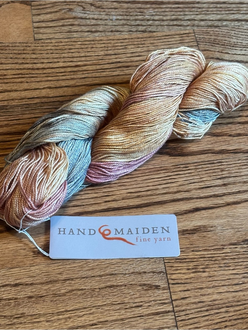 Hand Maiden Yarn Sea Silk 70% Silk 30% Seacell Fire Opal Pastel Fingering Knit